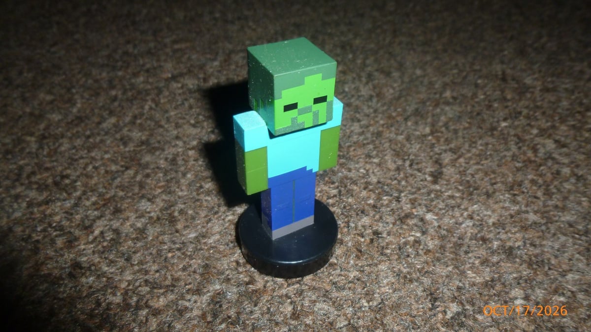 Minecraft Stampers Minifigures 2,75" Zombie Figure Timbro Autoinchiostrante!!!