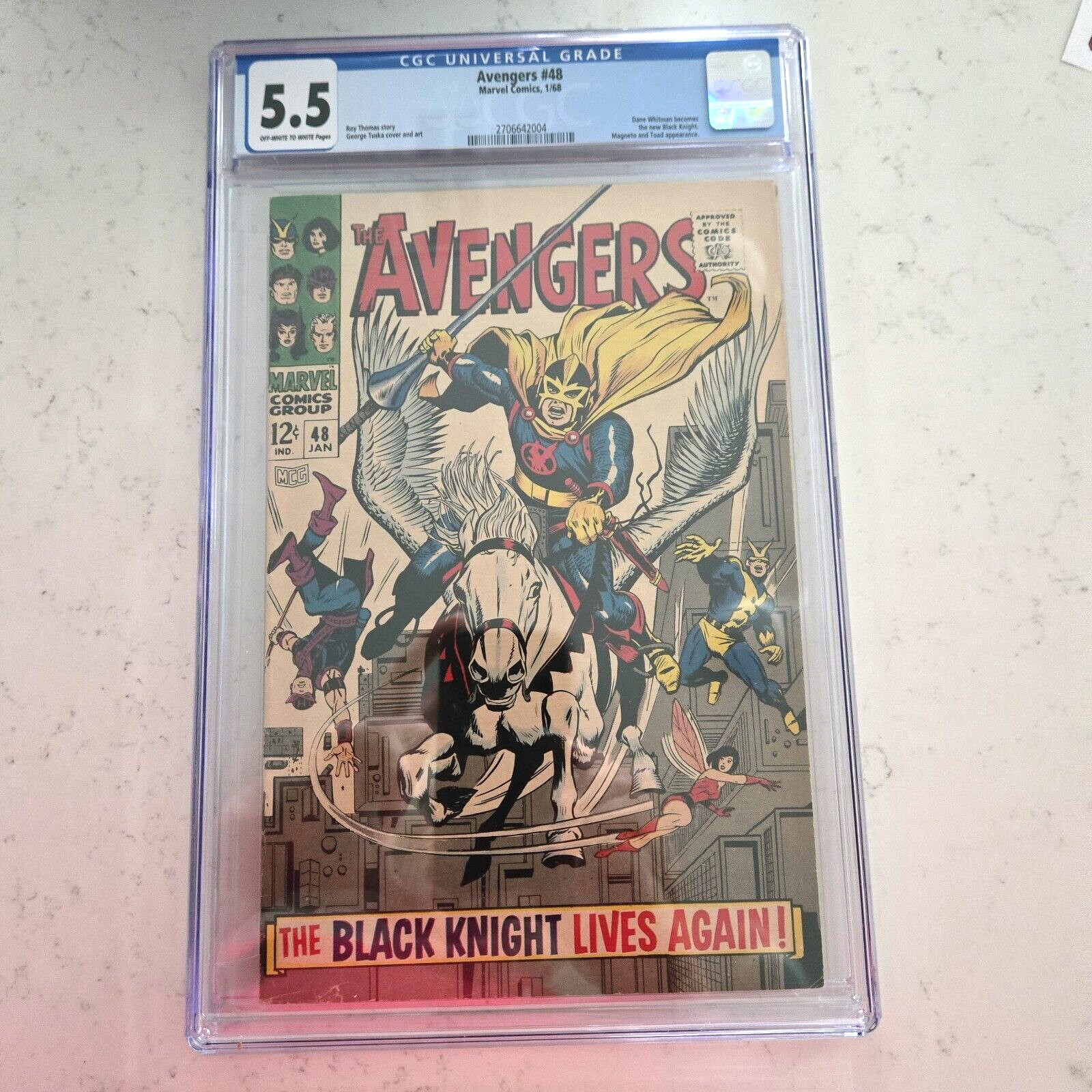 AVENGERS #48 CGC 5.5 DANE WHITMAN BECOMES THE NEW BLACK KNIGHT