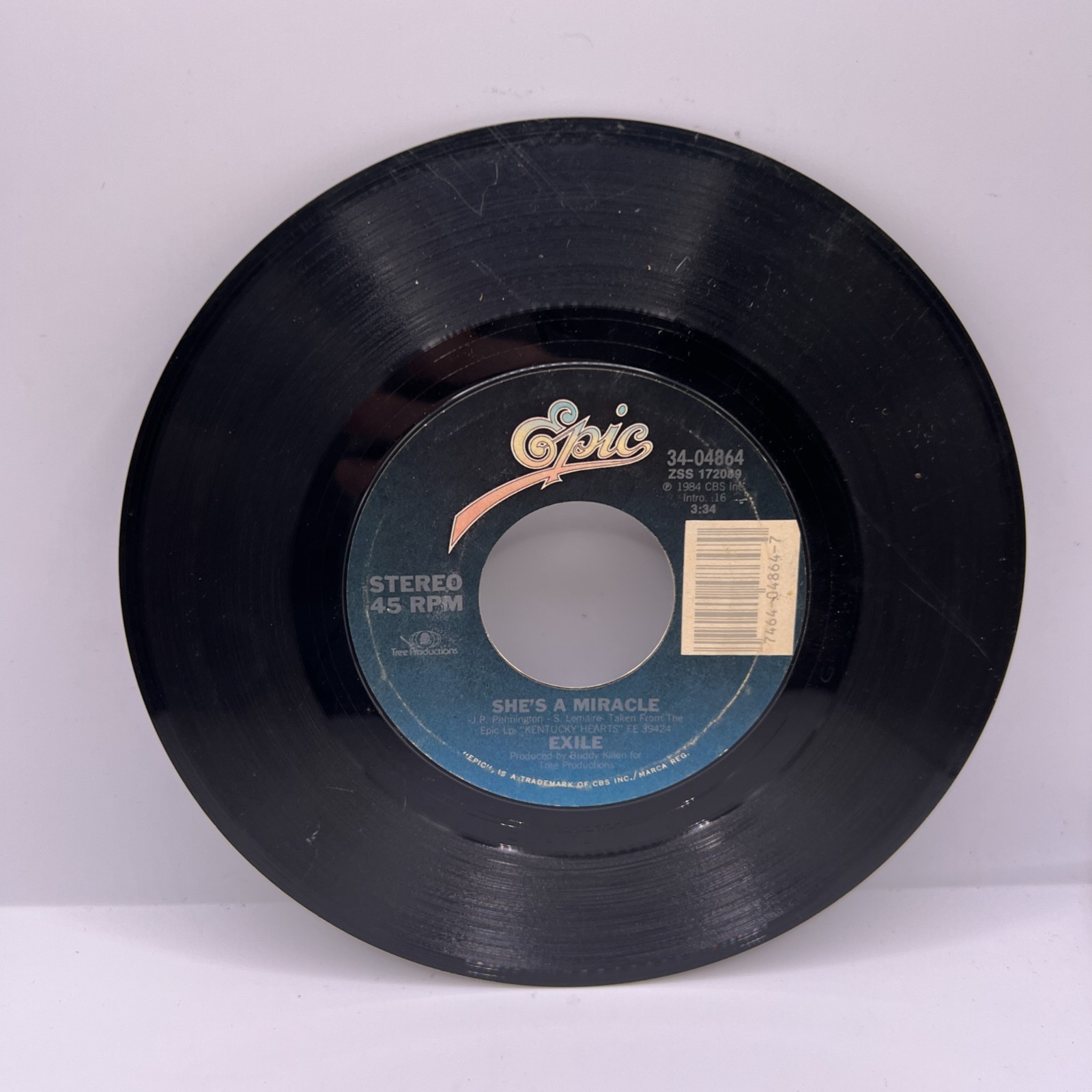 Vinyl 45 RPM Record - Exile - She's A Miracle / I've Never Seen Anything