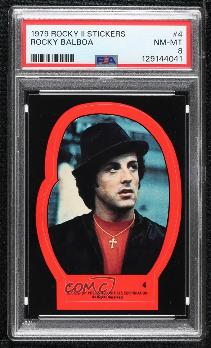 1979 Topps Rocky II Adesivi Rocky Balboa #4 PSA 8 pu6