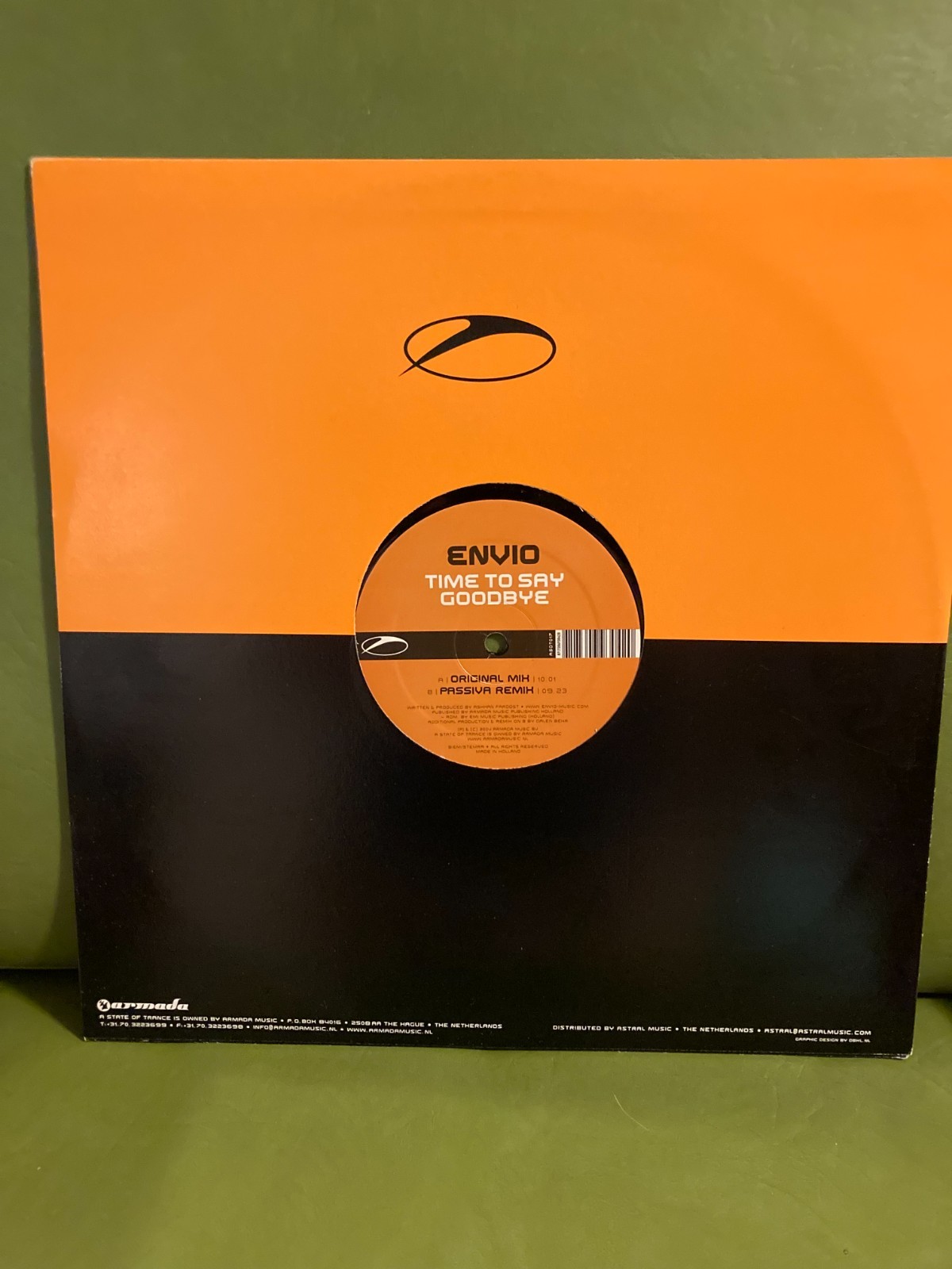 Envio– Time To Say Goodbye 12" Vinyl Single, State Of Trance Records 2004 Trance