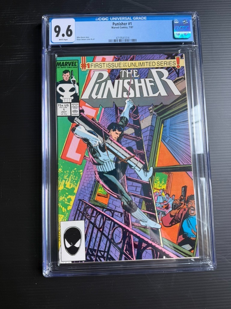 Punisher #1 CGC 9.6 pagine bianche 1987 Marvel prima serie in corso Klaus Janson