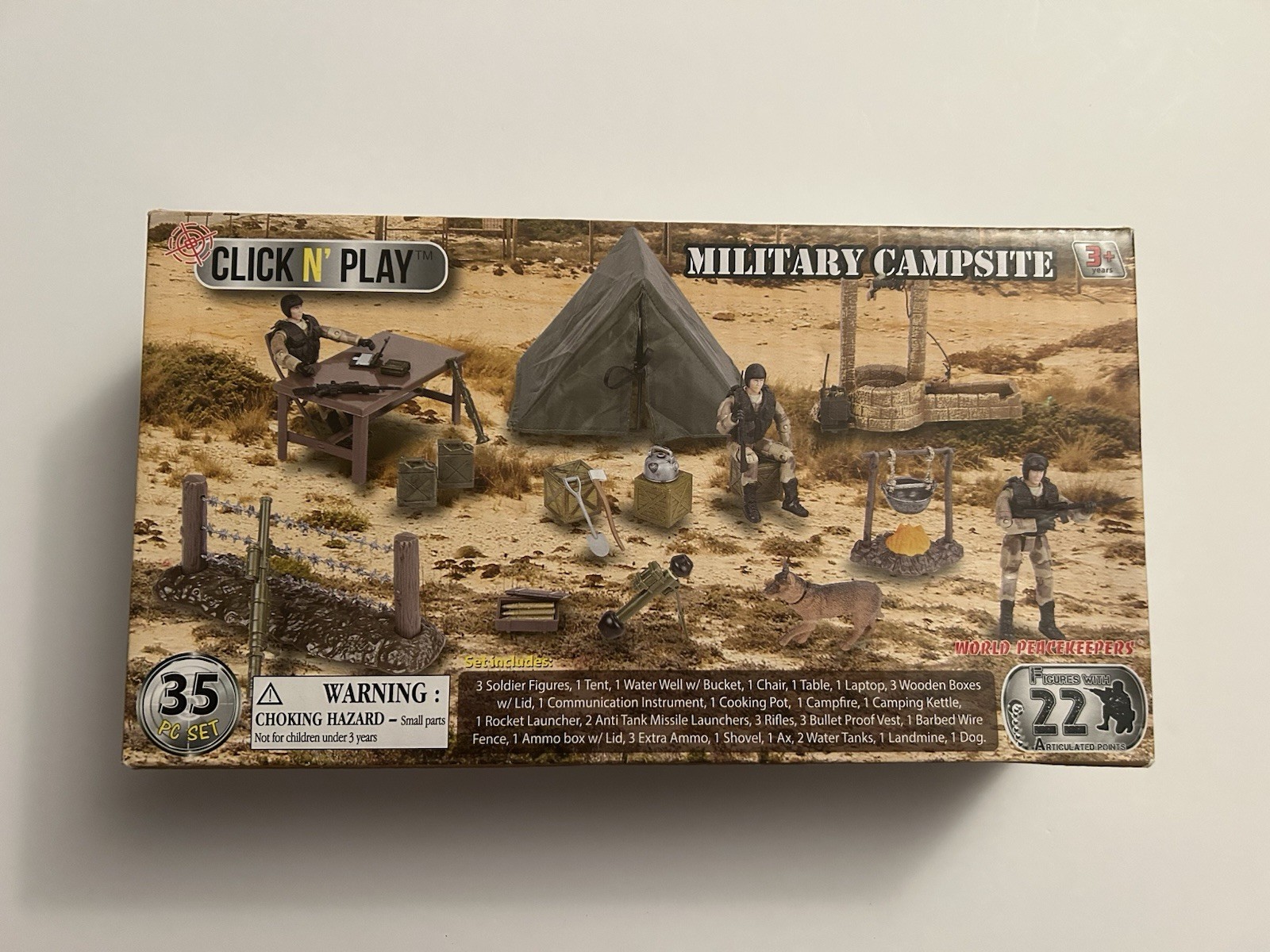 Click N' Play Unità di Difesa da Campeggio Militare Set 35 Pezzi 34/35