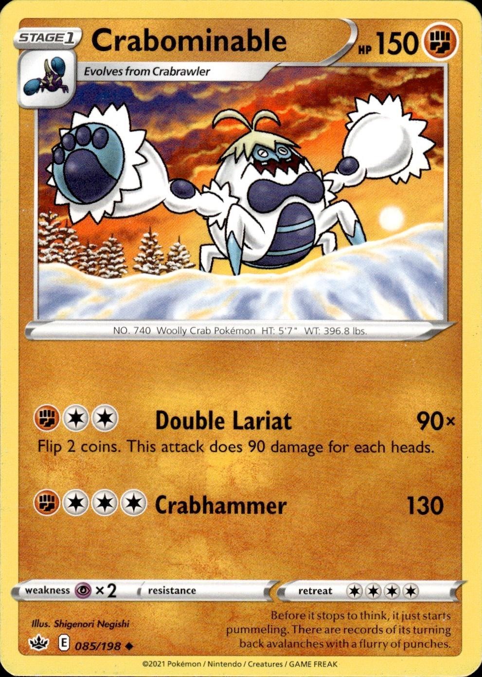 Crabominable 085/198 Regno Ghiacciante UC NM Shigenori Negishi Pokemon