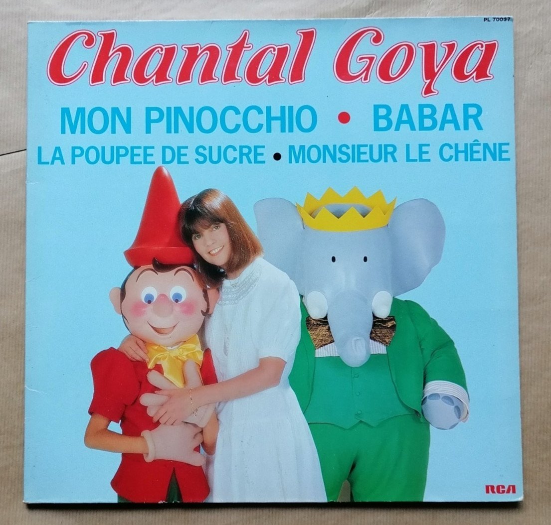 CHANTAL GOYA : Mon Pinocchio - Babar LP 33T Pochette ouvrante, 1983 - état EX
