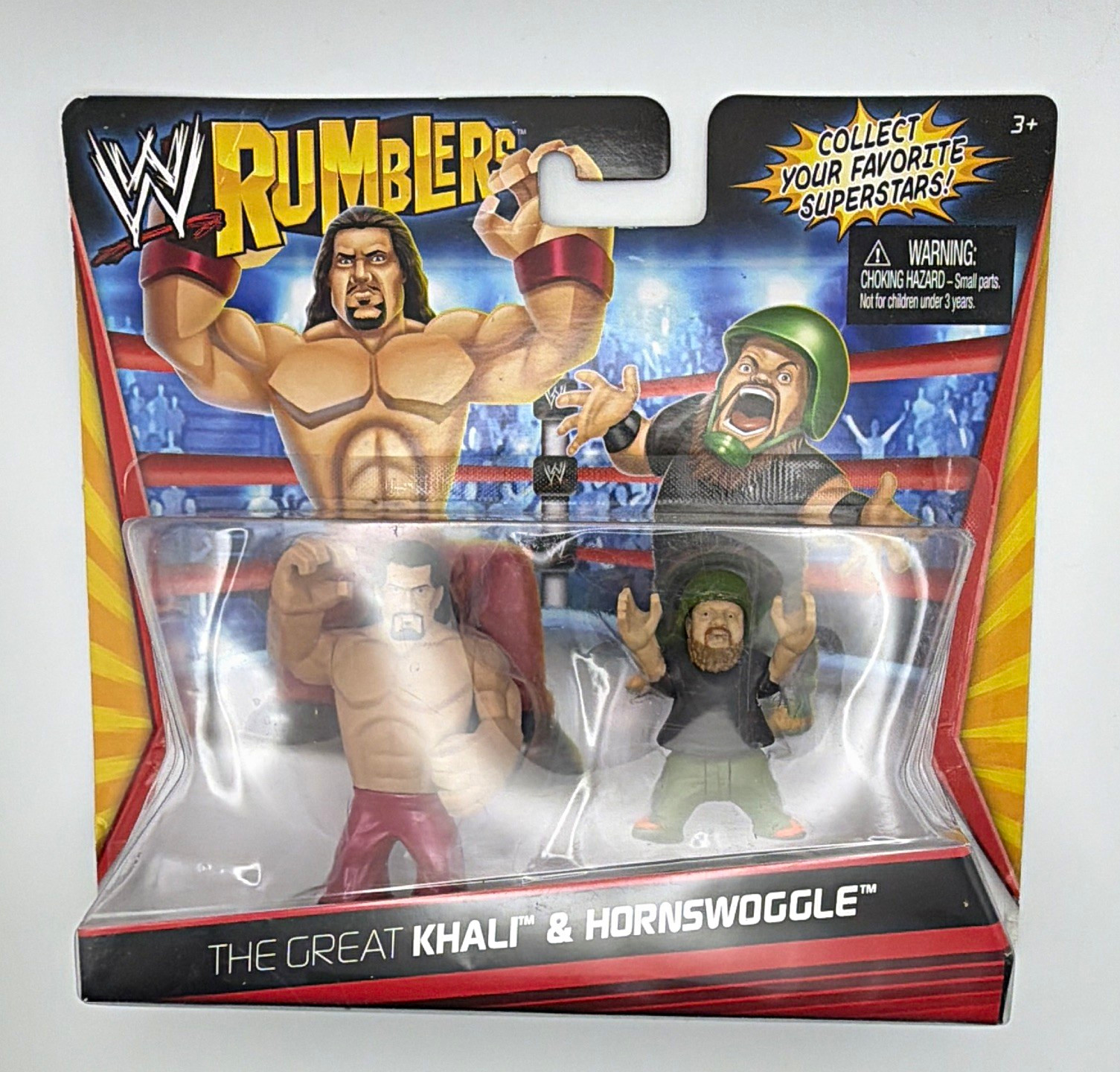 Mattel 2012 WWE Rumblers The Great Khali & Hornswoggle Action Figures NEW SEALED