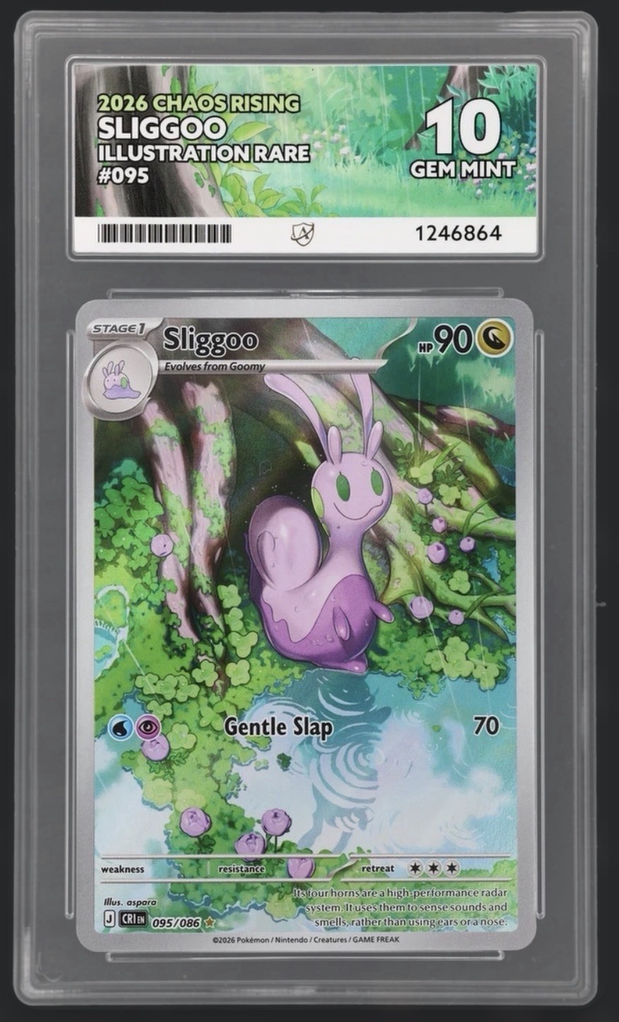 Pokemon TCG - Sliggoo 095/086 - Chaos Rising - ACE 10 PERFECT SUBGRADES