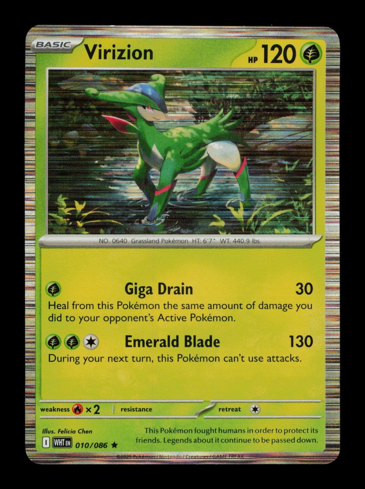 Virizion 010/086 White Flare Holo Pokemon TCG