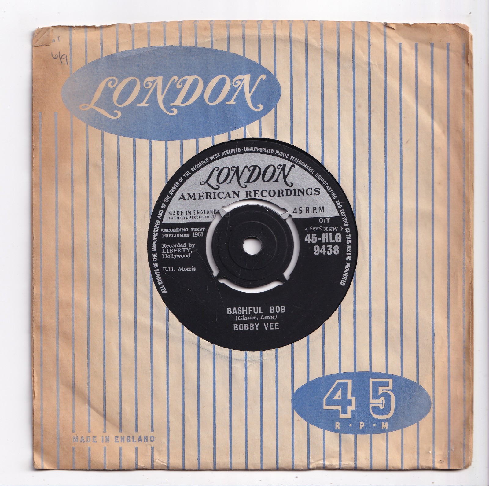 (AV513) Bobby Vee, Take Good Care Of My Baby - 1961 - 7 inch vinyl
