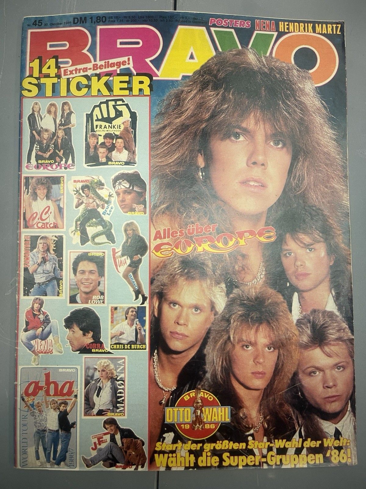 Bravo Magazine Is Ct 30, 1986 Europa Nena Madonna A-ha Kim Wilde