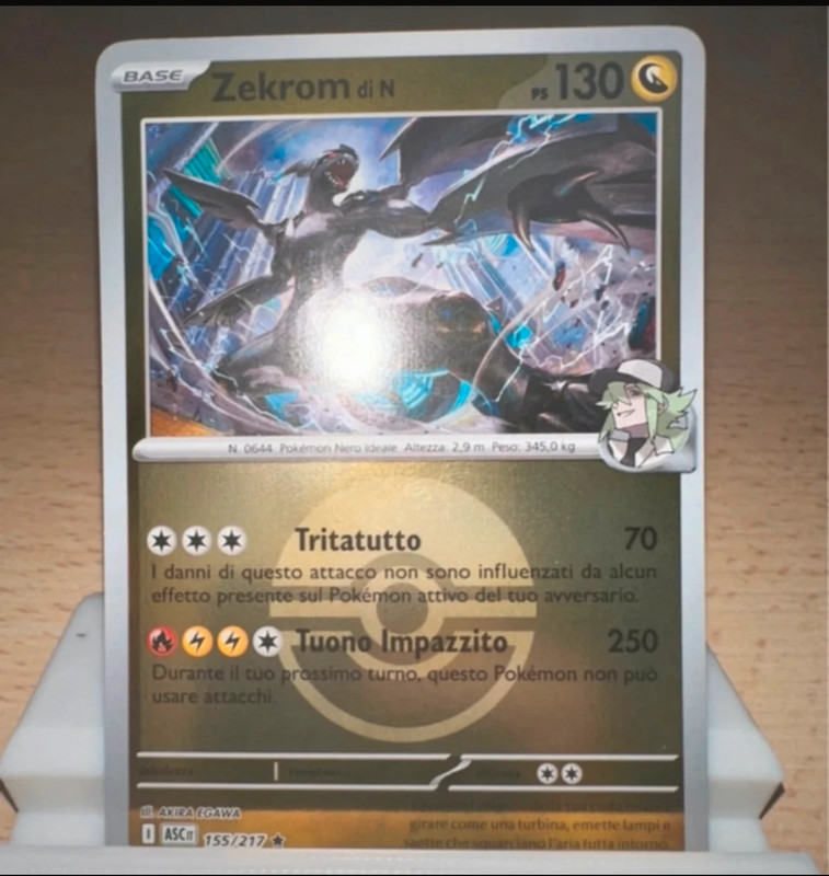 Carta pokemon Zekrom 155/217 reverse holo ITA