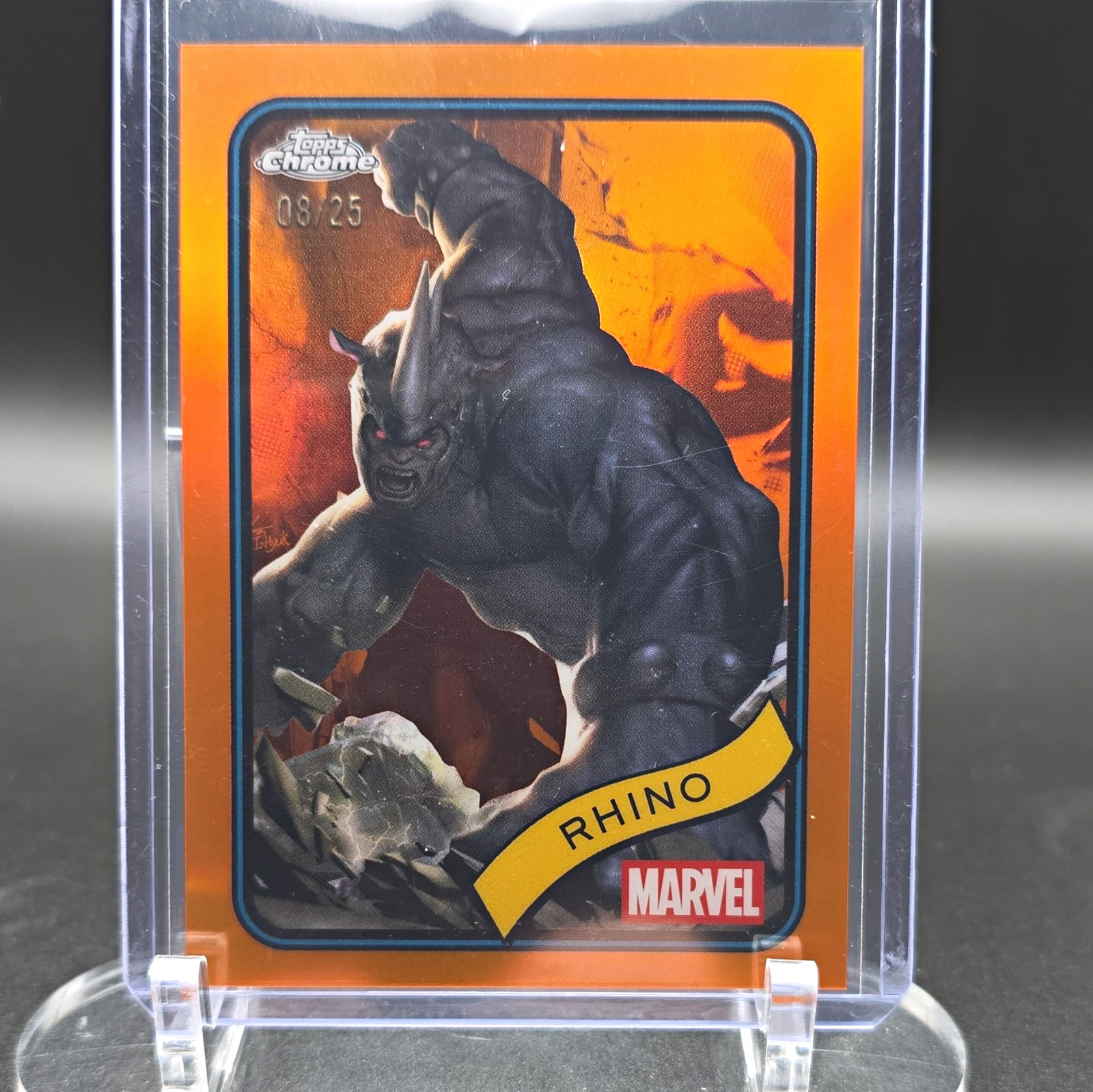 2025 Topps Chrome Marvel Rhino #39 Orange Serial# 08/25