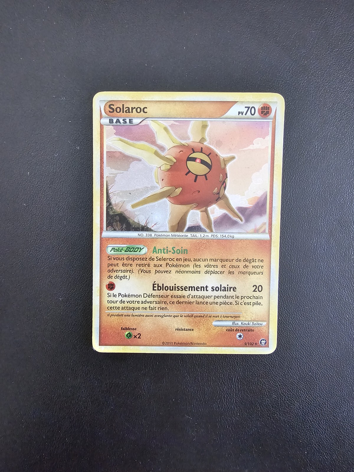 carte Pokémon Solaroc 9/102 Holo HS Triomphe FR Exc