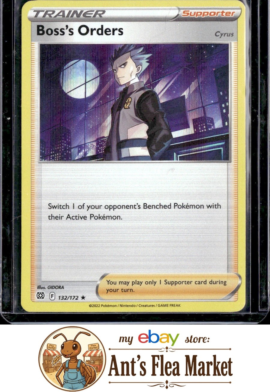 Boss's Orders [Cyrus] #132/172 Near Mint SWSH09: Brilliant Stars Holo Rare, Holo
