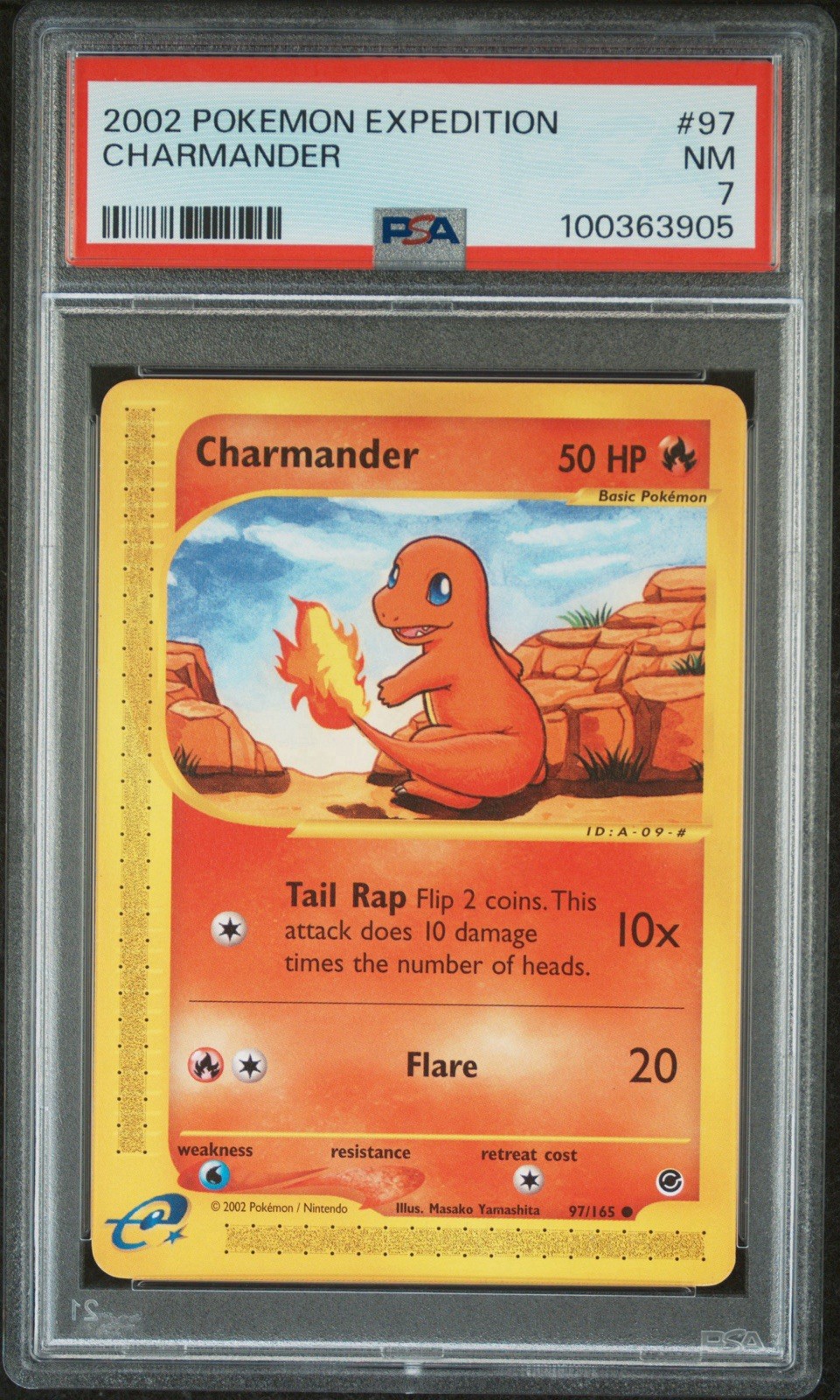 2002 Pokémon Expedition Charmander #97 PSA 7 NM