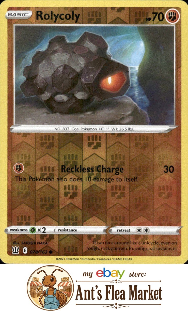 Rolycoly #078/163 Near Mint or Better SWSH05: Battle Styles Common, Reverse Holo