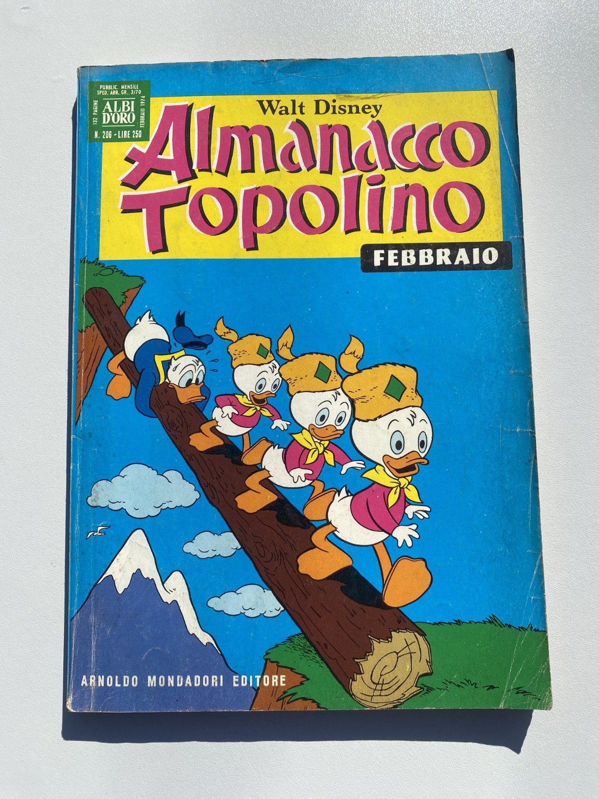ALMANACCO TOPOLINO N.  206 MONDADORI WALT DISNEY ORIGINALE CON BOLLINO