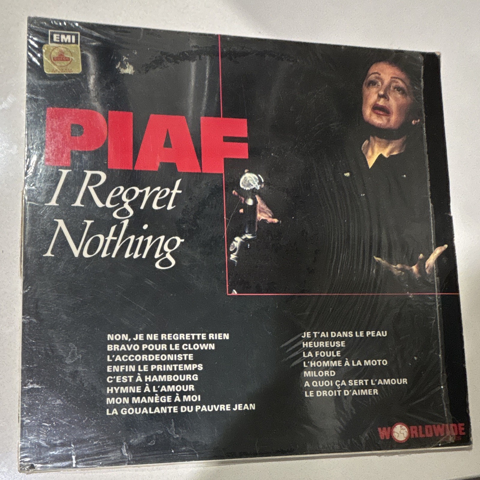 Edith Piaf I Regret Nothing EMI SCX 6477 12" LP 33 RPM Stereo Black Vinyl