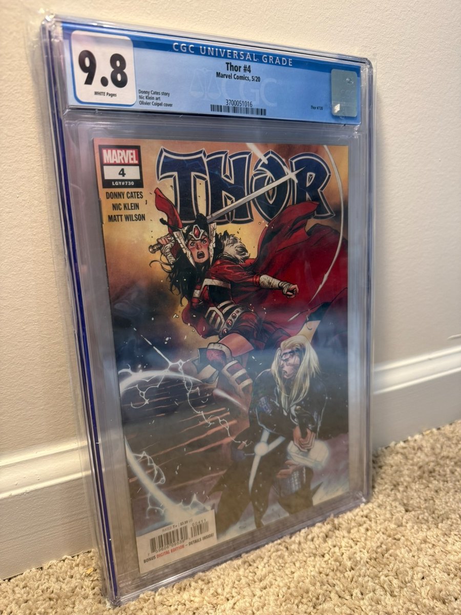 Thor (2020) #4 1a stampa Olivier Coipel copertina A CGC 9,8 pagine bianche Donny Cates