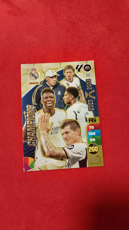 Carta Especial Champions Real Madrid Vinicius, Kroos, Bellingham adrenalyn XL