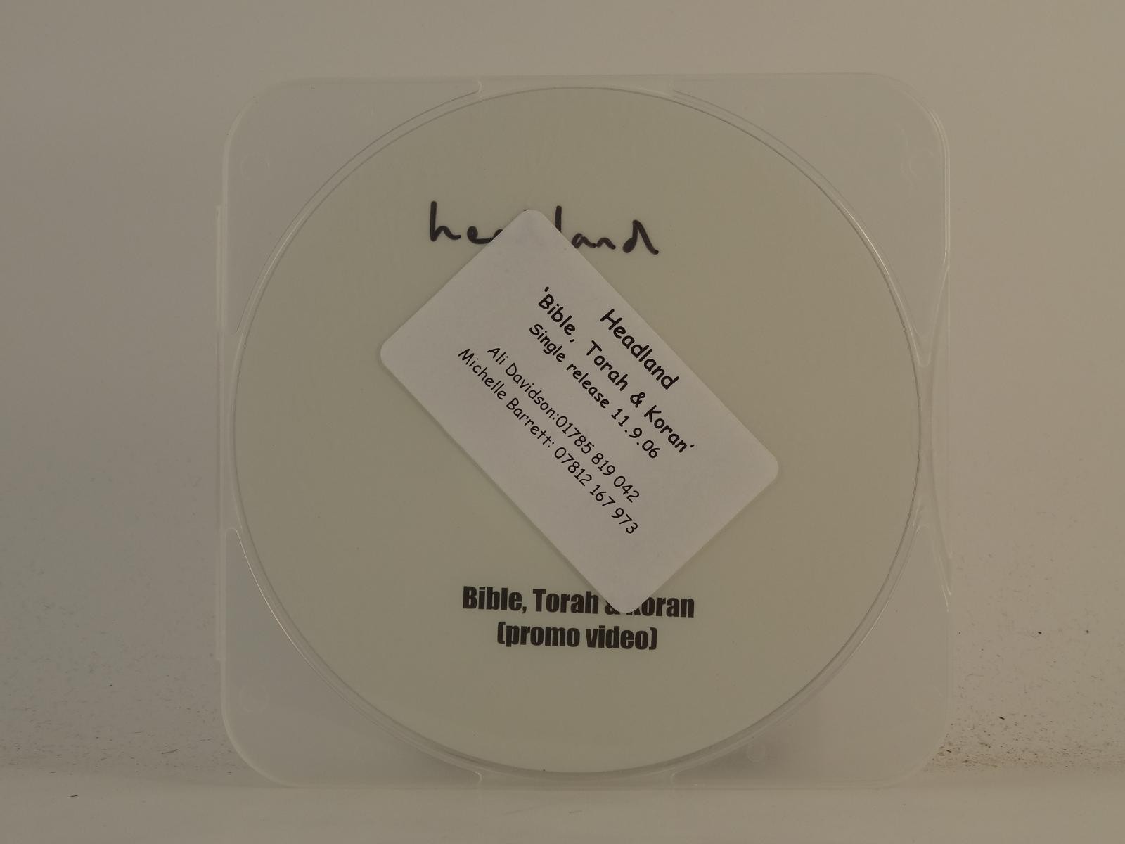 HEADLAND BIBLE TORAH AND KORAN (DVD) (H1) 1 Track Promo CD Single including Plas