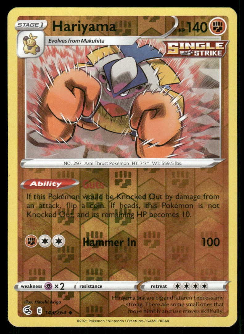 POKEMON HARIYAMA FUSION STRIKE 143/264 REVERSE HOLO UC LP