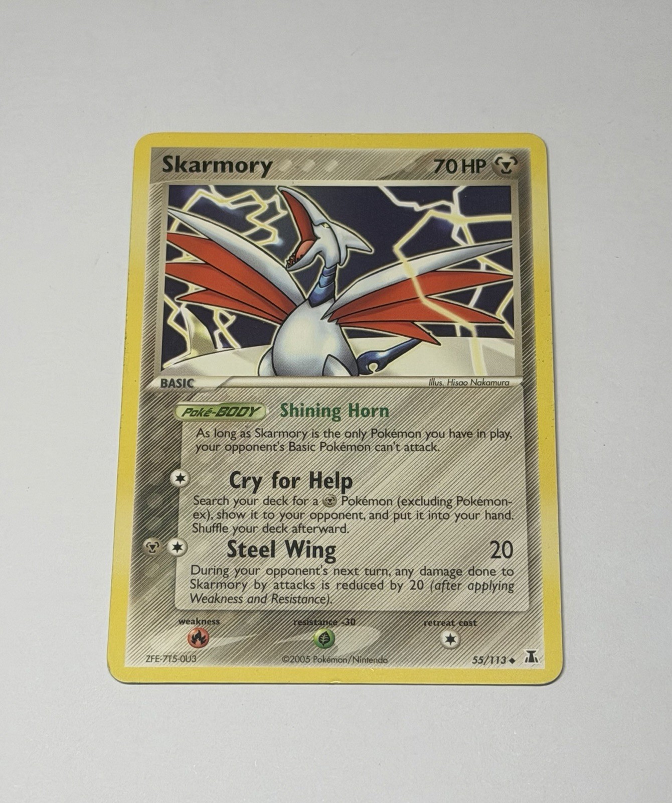 Carta Pokémon Vintage 2005 TCG Skarmory 55/113 EX Delta Species Holo UC ENG NM/LP