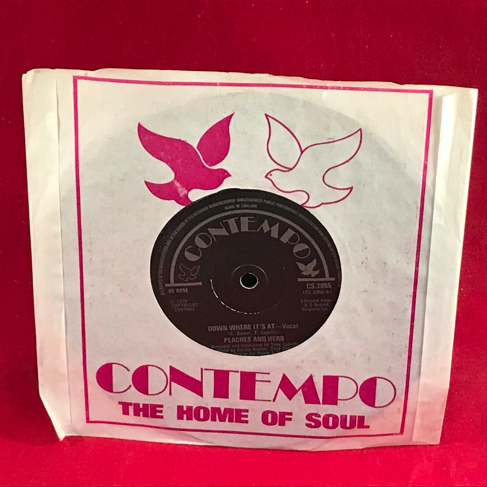 PEACHES & HERB Down Where It's At - 1975  UK 7" Vinyl single Contempo record 45