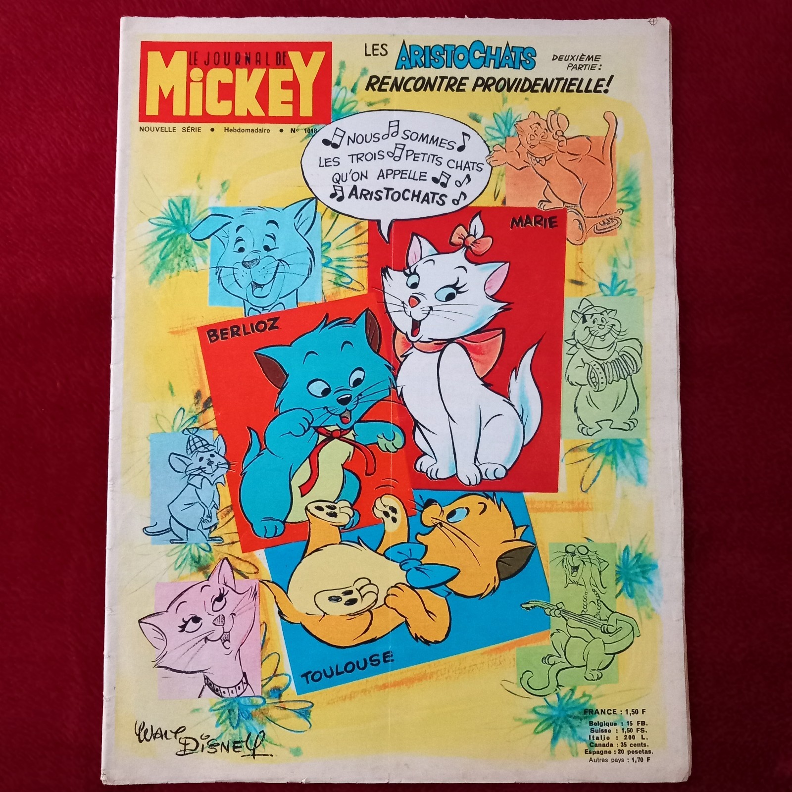 Le Journal de Mickey LES ARISTOCHATS n°1018 décembre 1971 /Complet sans écriture