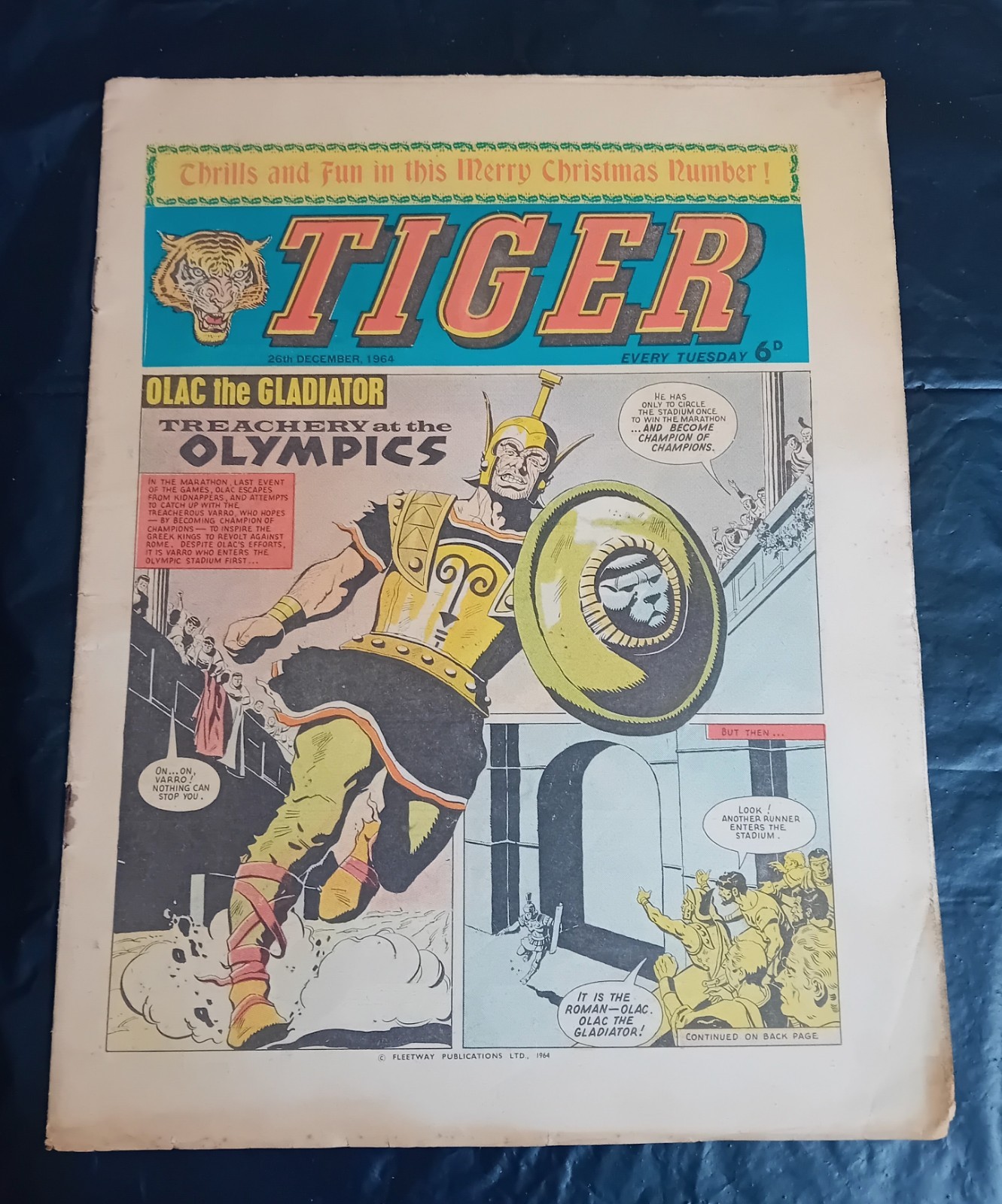 Tiger comic 26th December 1964. Roy of The Rovers/Christmas issue. VGC