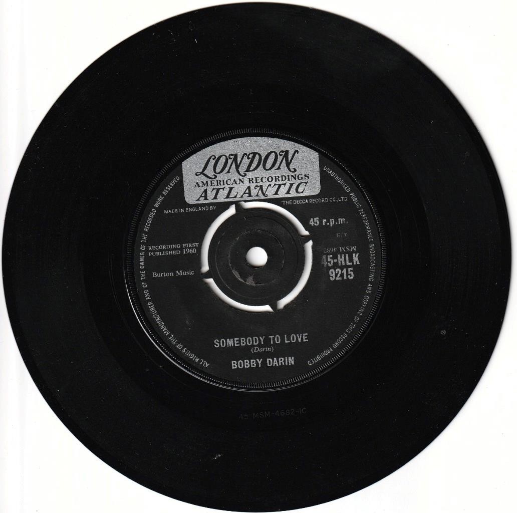 Bobby Darin - Somebody To Love  - 1960 London 45-HLK 9215 - 7" Vinyl Single (EX)