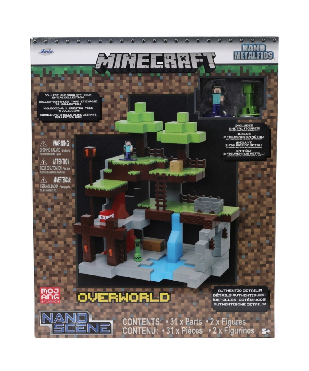 Minecraft Diecast Nano Figures Scene Overworld Playset
