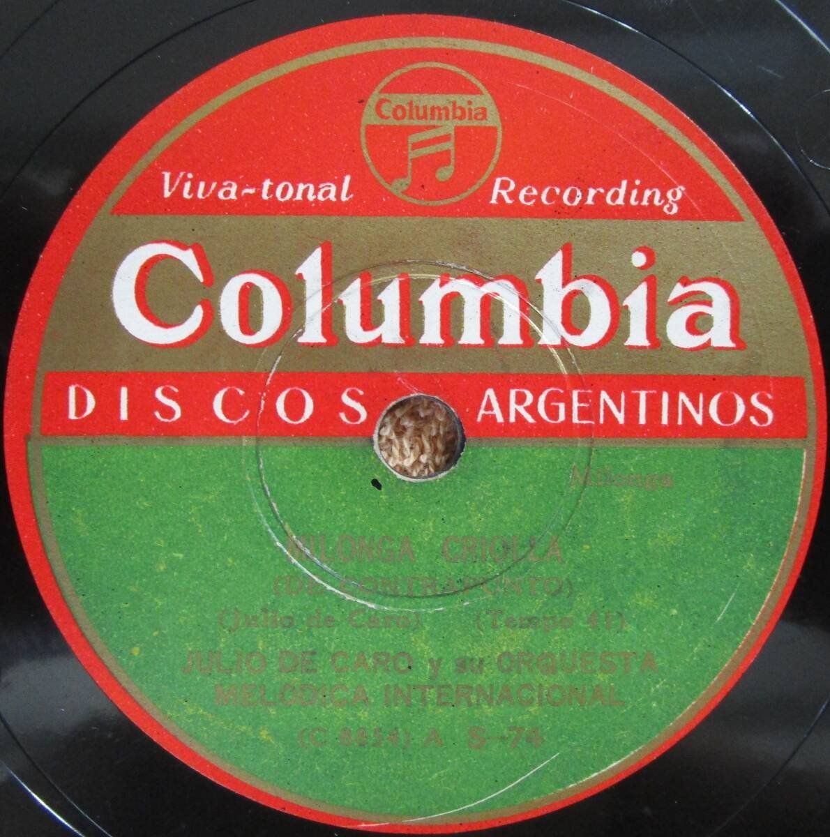 Disc Pressing Tango Julio De Caro Orchestr"Milonguita" Gaucho