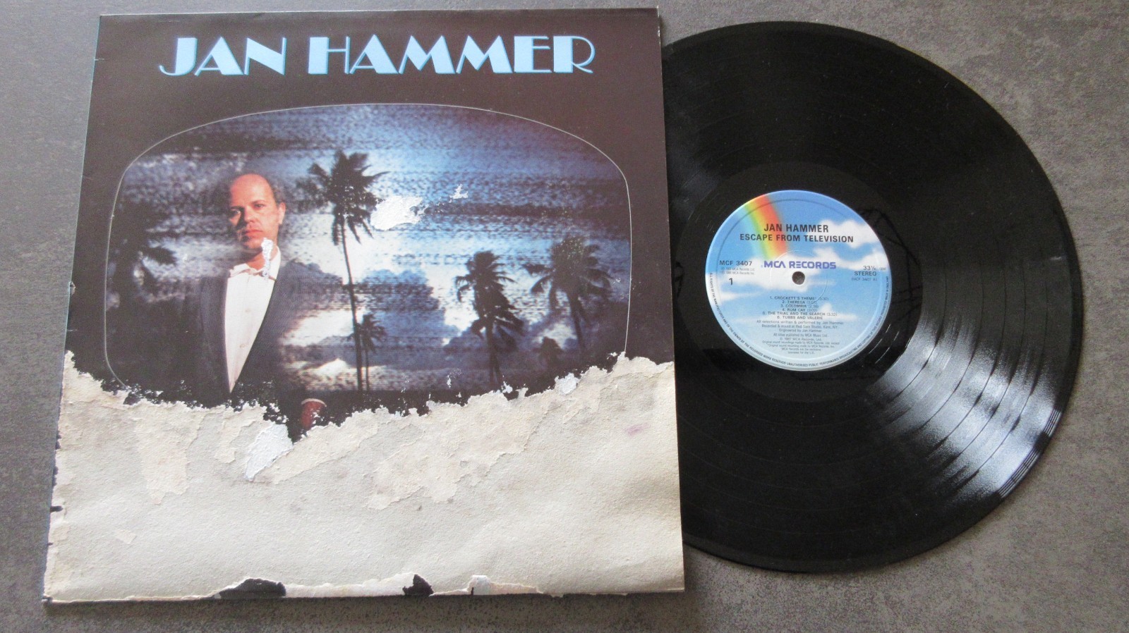 Jan Hammer Escape From Television LP 1987 *GOOD/NEAR MINT*INNER*
