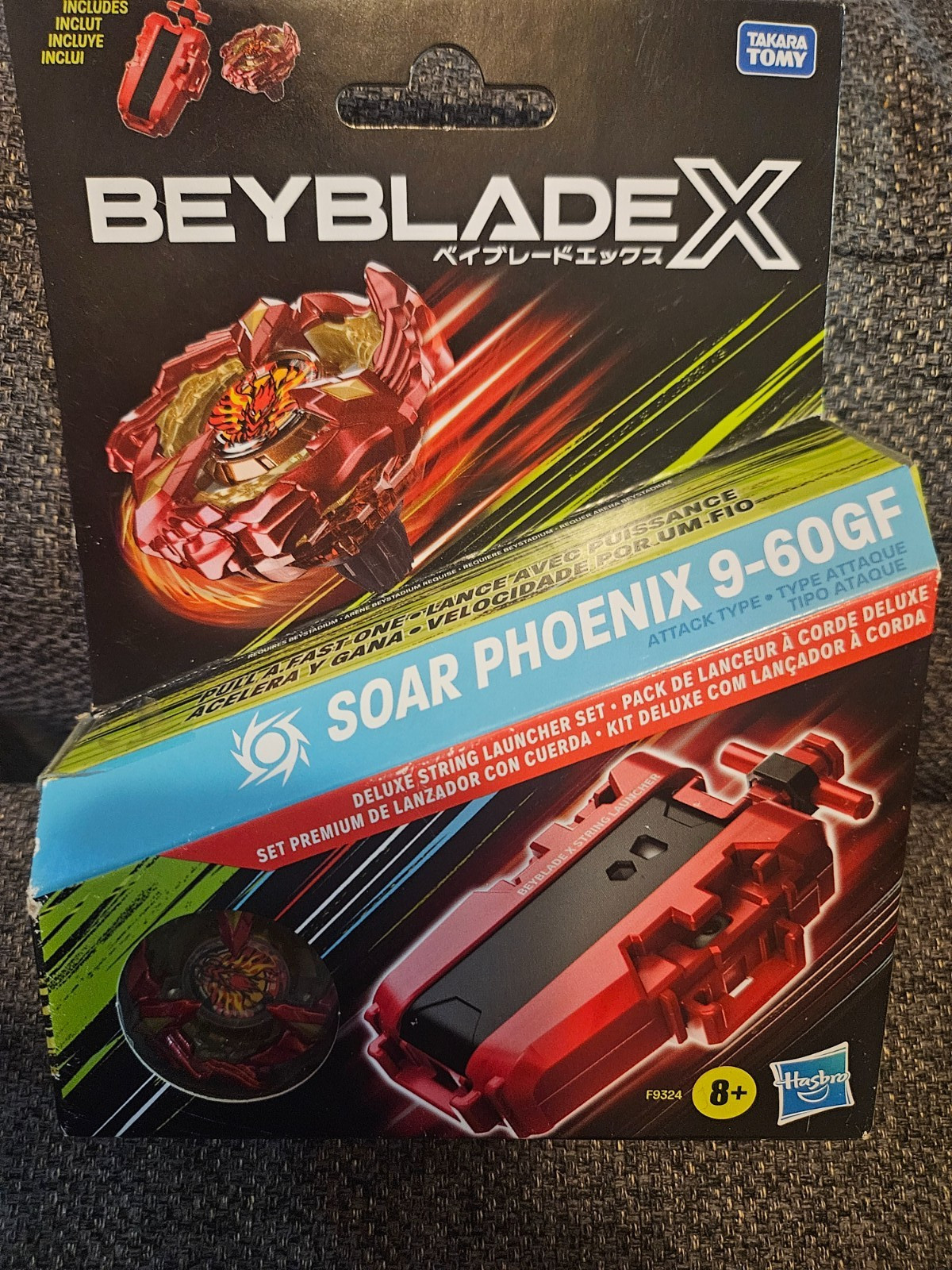 Beyblade X Soar Phoenix 9-60GF Deluxe String Launcher Set New!