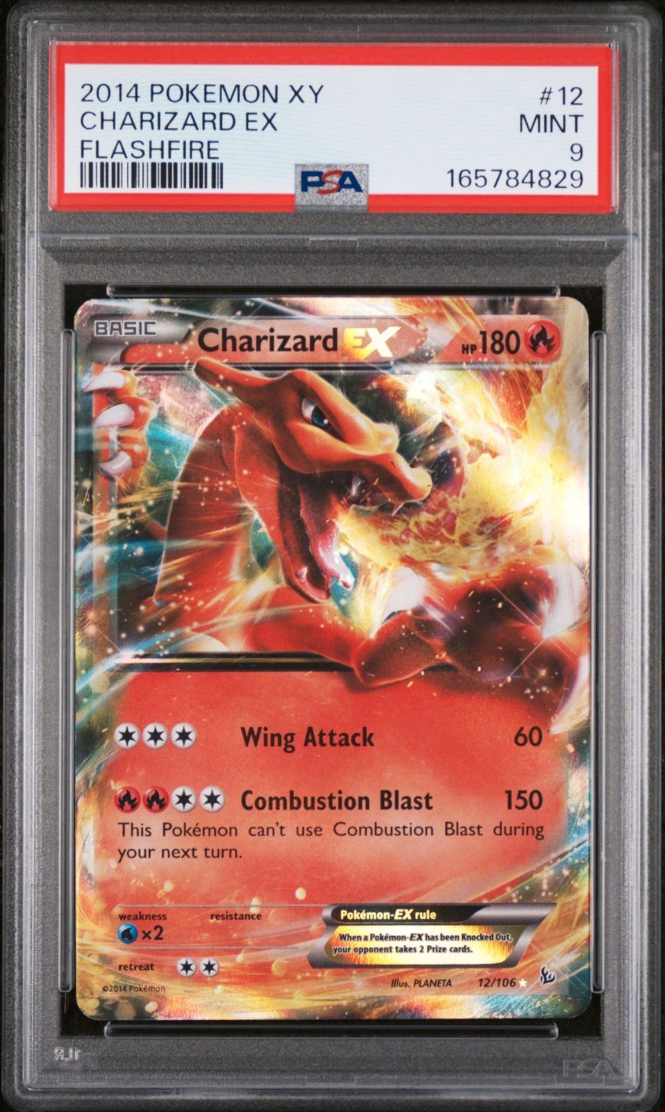 PSA 9 Charizard EX 12/106 Flashfire Holo