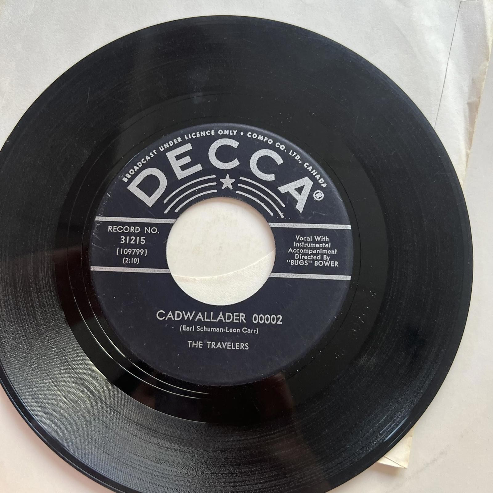 The Travelers - The Ivy on the Old School Wall/Cadwallader 00002 45rpm VG+ R35