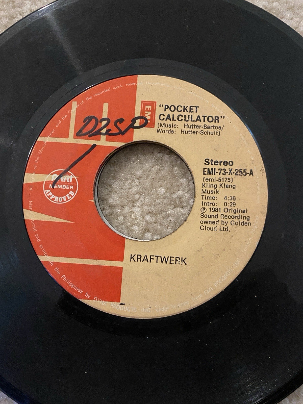 Kraftwerk 45 rpm Philippines 7" Pocket Calculator