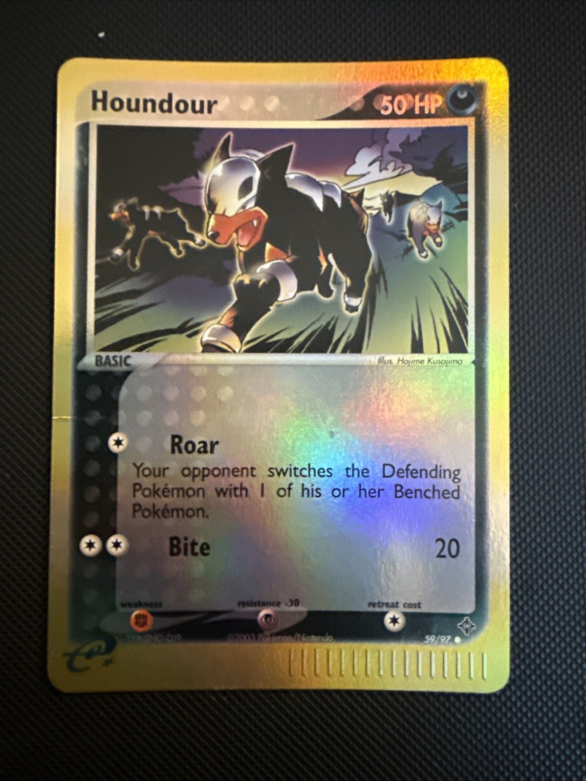 Houndour REVERSE HOLO 2003 E-READER POKEMON TCG 59/97 EX carta drago