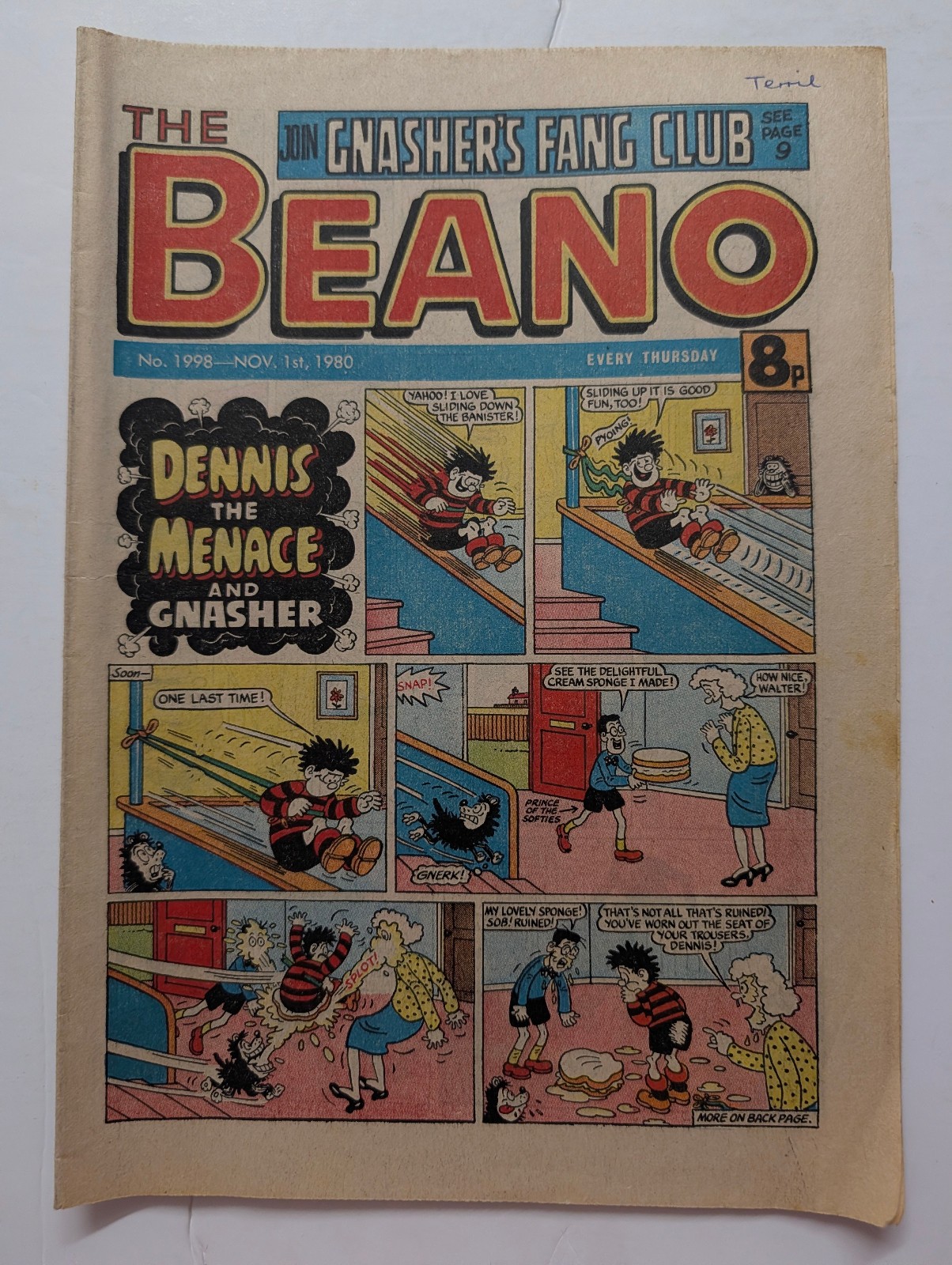Beano Comic No 1998, November 1st 1980.