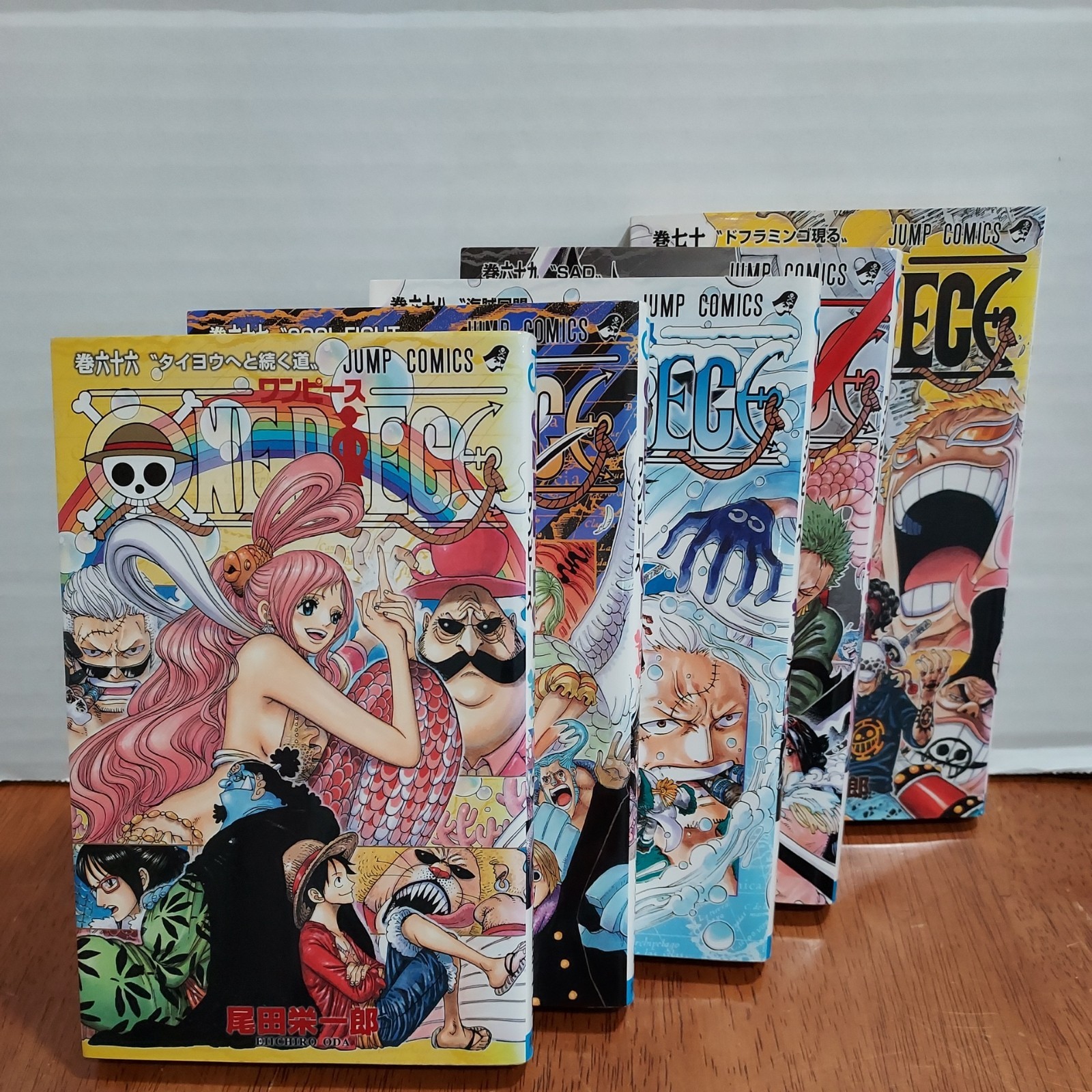 Lotto One Piece Manga Vol.66-70 di Eiichiro Oda, Edizione Giapponese