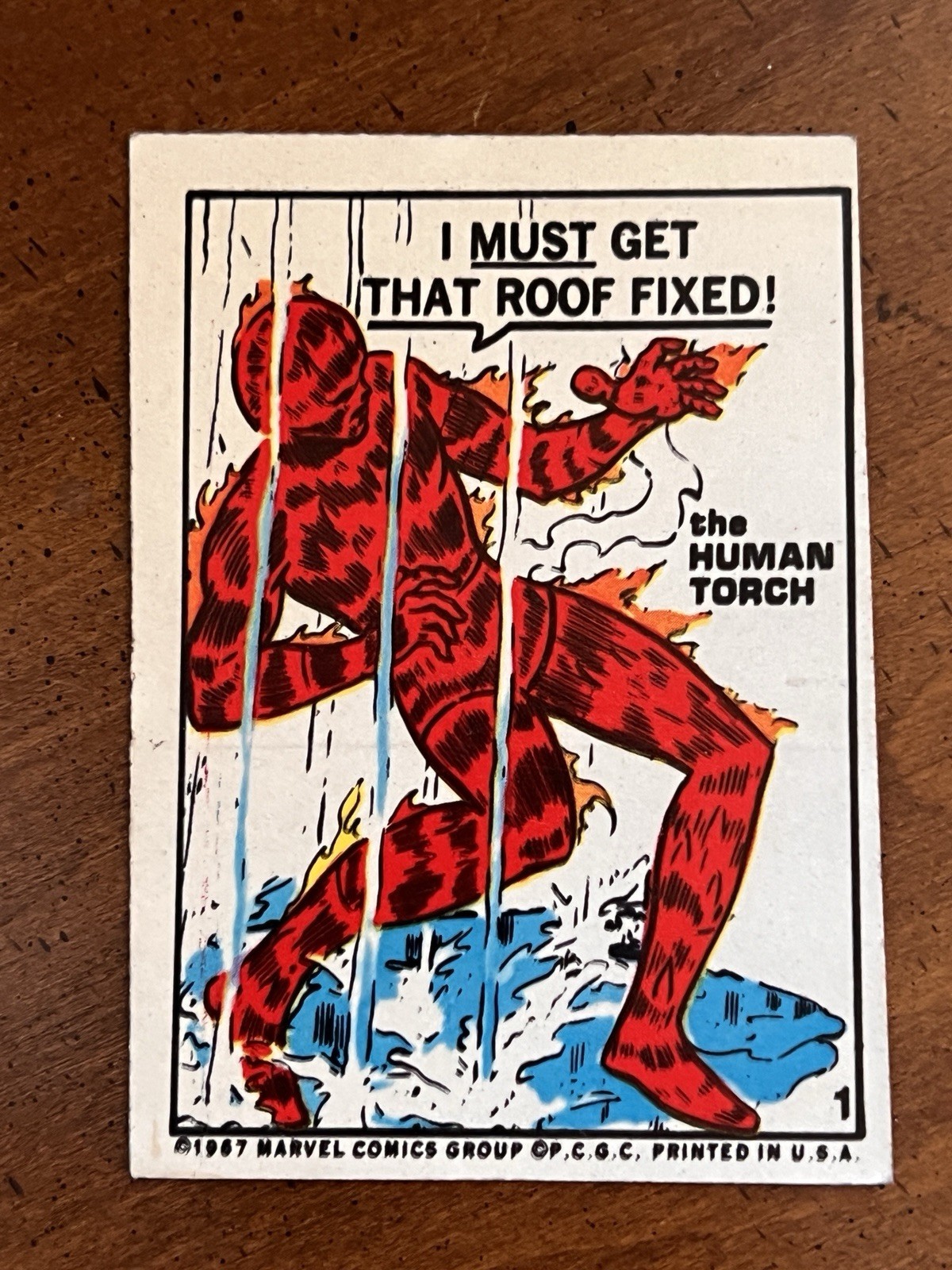 Adesivo Philadelphia Gum Marvel Super Hero 1967 #1 LA TORCIA UMANA
