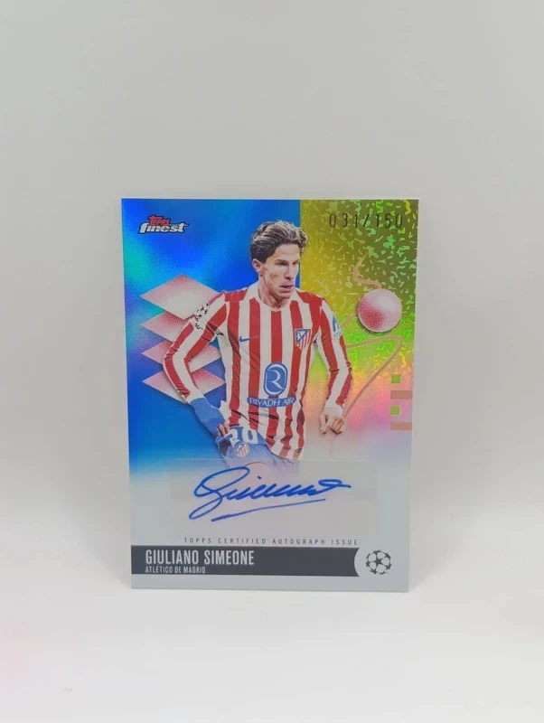 auto giuliano simeone /150 atletico de madrid topps finest 2025-26