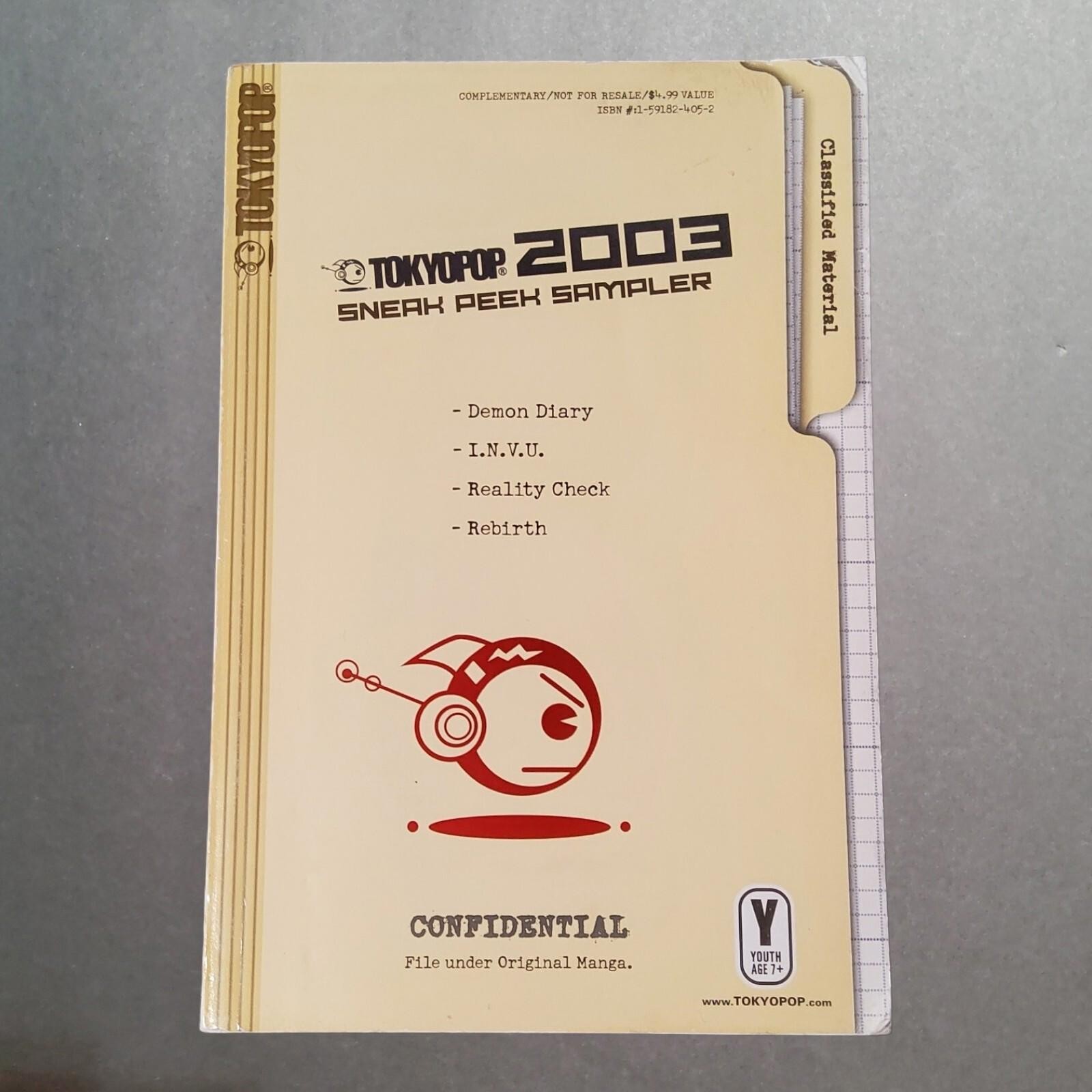 Tokyopop 2003 Manga Sneak Peek Sampler Raro Inglese Promo Fuori Produzione Retro Series Titolo