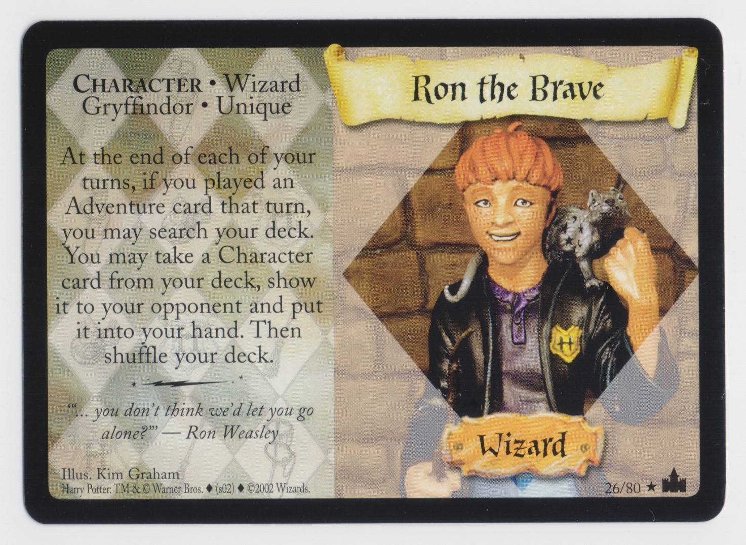 Ron the Brave 26/80 Adventures at Hogwarts Rare Harry Potter TCG WOTC NM