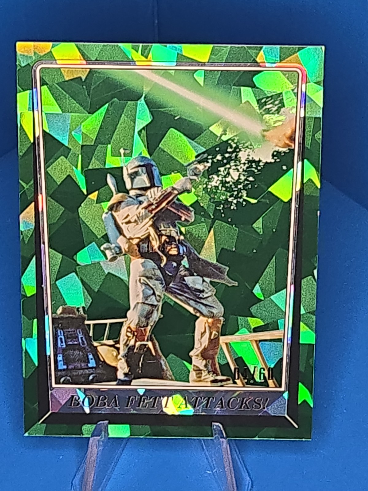 2023 Topps Chrome Sapphire Star Wars Boba Fett Attacks! Green /60 #147