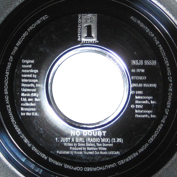 No Doubt - Just A Girl (7", Single, Jukebox) (Near Mint (NM or M-)) - 4025655291