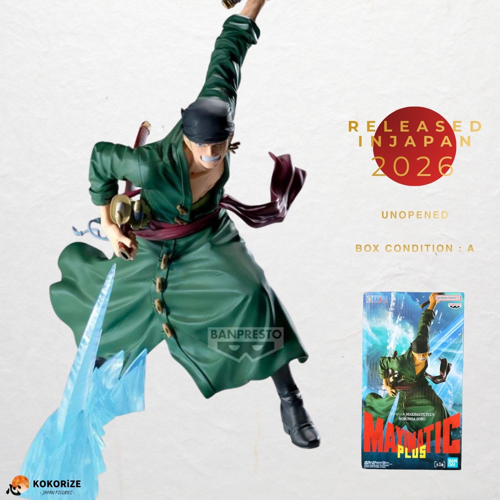 One Piece Roronoa Zoro Figure Maximatic Plus BANPRESTO dal Giappone