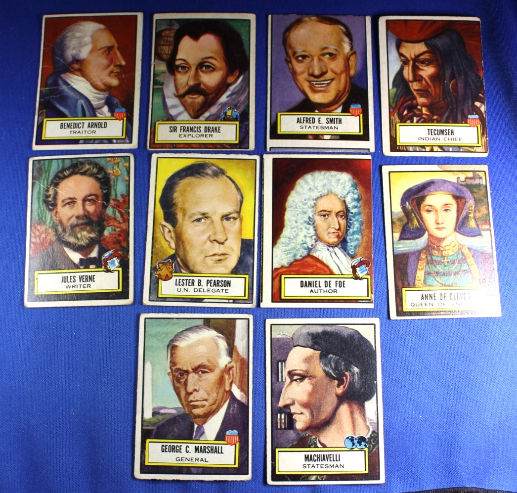 Topps Look 'n See 1952 - Lotto di 10 carte - Benedict Arnold - Condizioni P/F