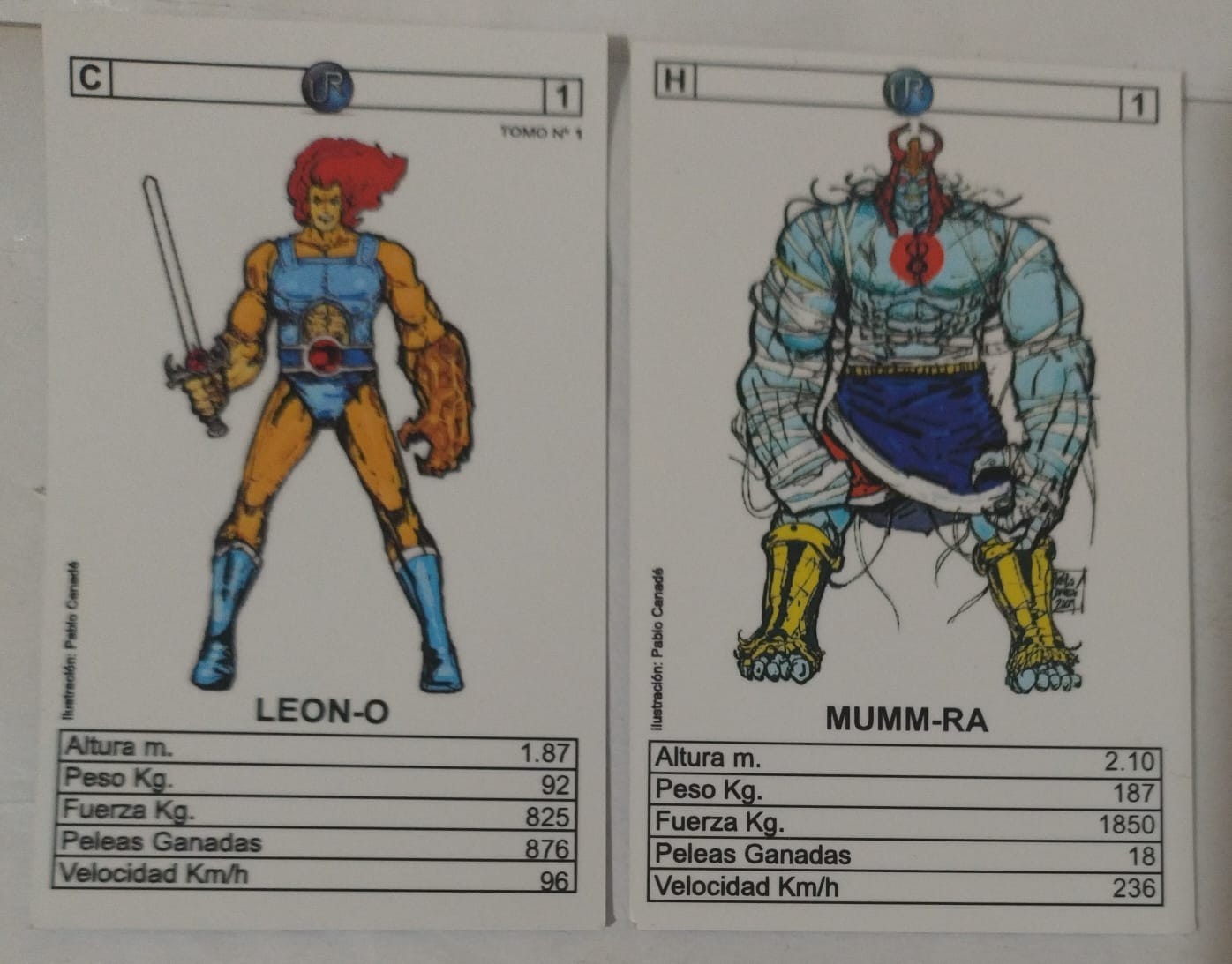 ThunderCats Lion-O Mumm-Ra serie tv animata LOTTO CARTE ARGENTINA